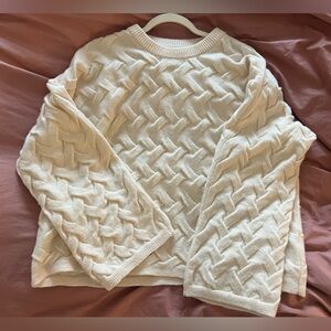 Arket Wool Cream Cable Knit Sweater